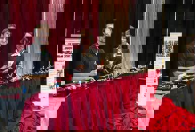 Charters Village donates stage curtains and a slice of history to Chequer Mead